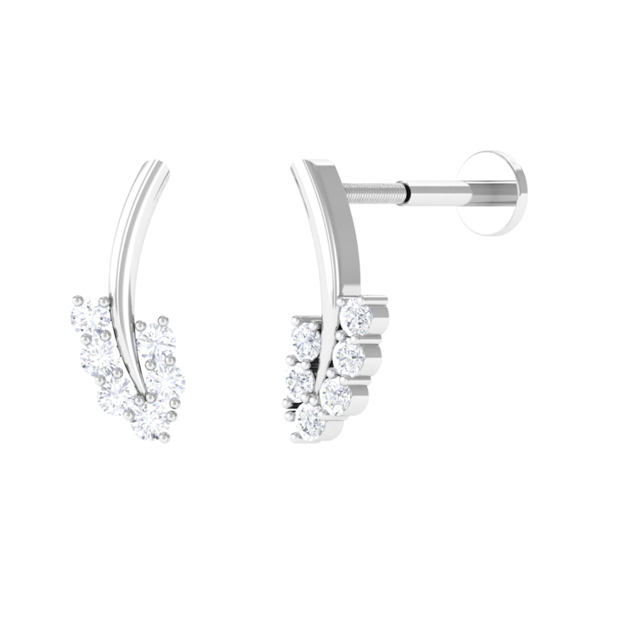 Sparkanite Jewels-Nature Inspired Moissanite Earring for Helix Piercing