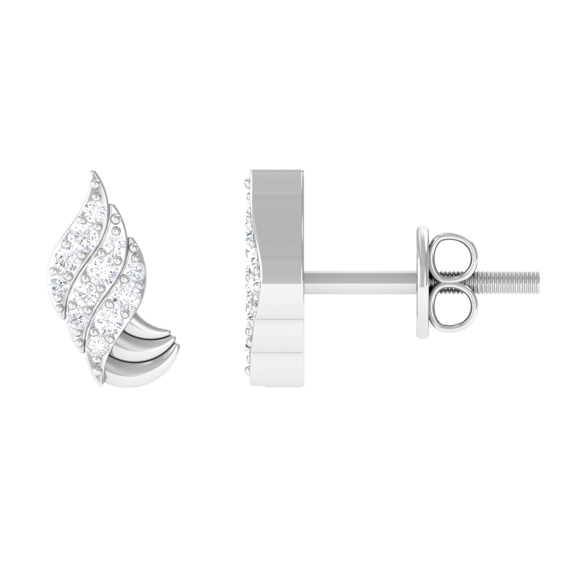 Moissanite Contemporary Stud Earrings D-VS1 - Sparkanite Jewels