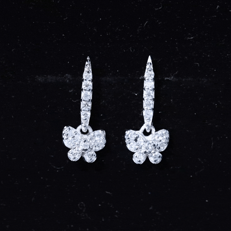 Animal Inspired Moissanite Drop Earrings, D-VS1 - Sparkanite Jewels