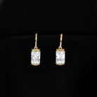 Classic Emerald Cut Moissanite Drop Earrings D-VS1 - Sparkanite Jewels