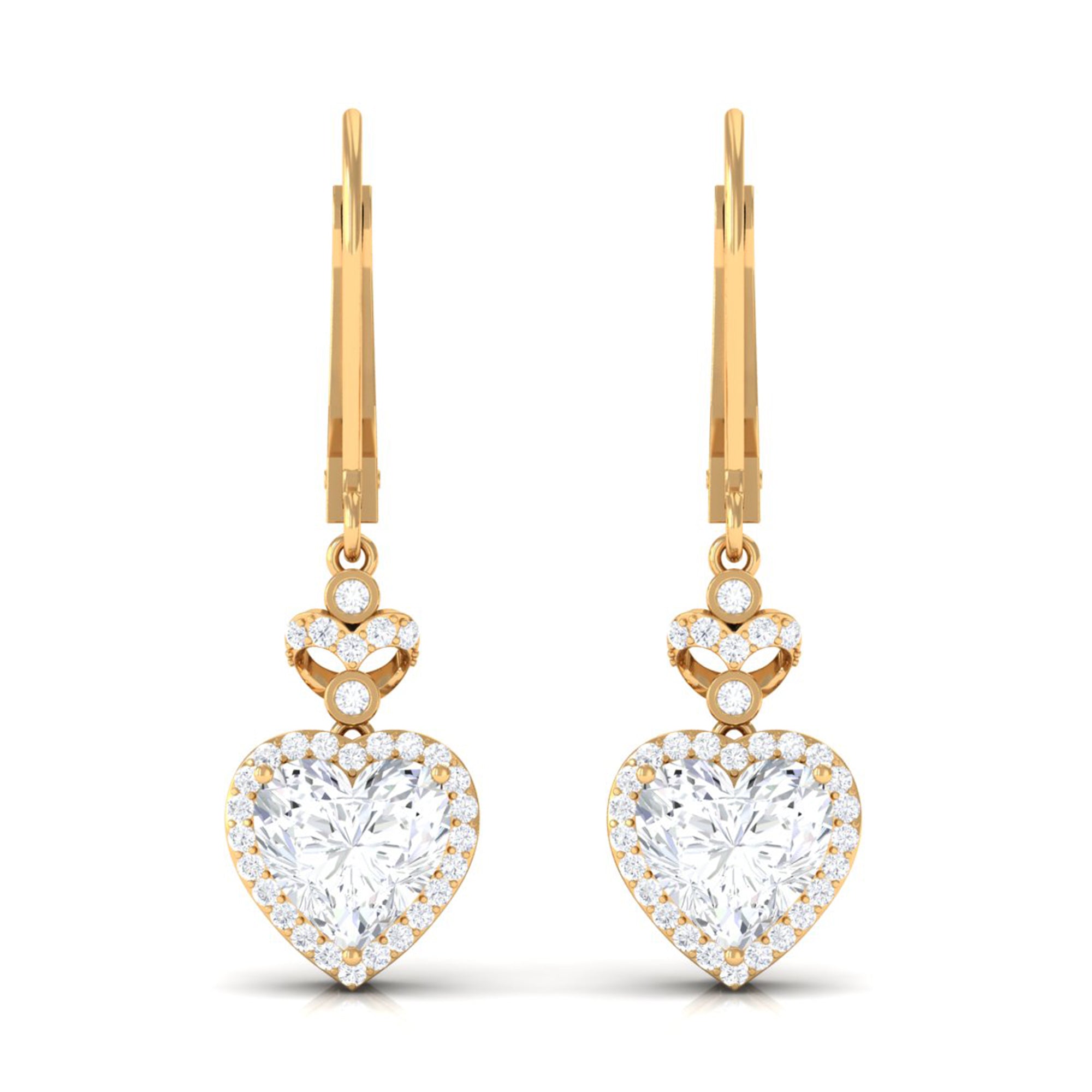 Sparkanite Jewels-Heart Shape Moissanite Classic Drop Earrings