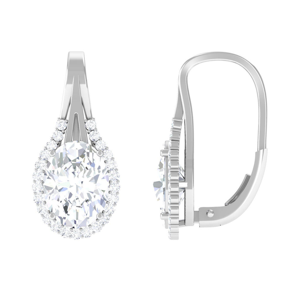 Classic Oval Shape Moissanite Drop Earrings D-VS1 - Sparkanite Jewels