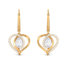 Sparkanite Jewels-Minimal Moissanite Heart Drop Earrings with Lever Back