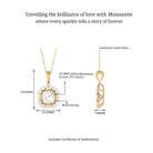 Cushion Shape Moissanite Halo Pendant Necklace D-VS1 10 MM - Sparkanite Jewels