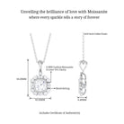 Cushion Shape Moissanite Halo Pendant Necklace D-VS1 6 MM - Sparkanite Jewels
