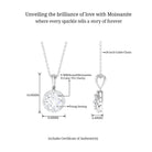 Classic Moissanite Halo Pendant Necklace D-VS1 6 MM - Sparkanite Jewels