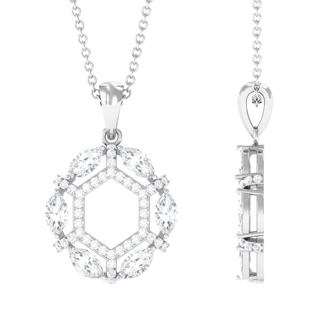 Moissanite Designer Eternity Pendant Necklace D-VS1 - Sparkanite Jewels