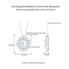 Emerald Cut Moissanite Statement Halo Pendant Necklace D-VS1 8X10 MM - Sparkanite Jewels