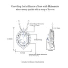 Oval Shape Moissanite Cocktail Halo Pendant D-VS1 6X8 MM - Sparkanite Jewels
