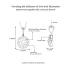 Classic Moissanite Halo Pendant Necklace D-VS1 8 MM - Sparkanite Jewels