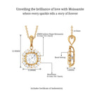 Cushion Shape Moissanite Halo Pendant Necklace D-VS1 8 MM - Sparkanite Jewels