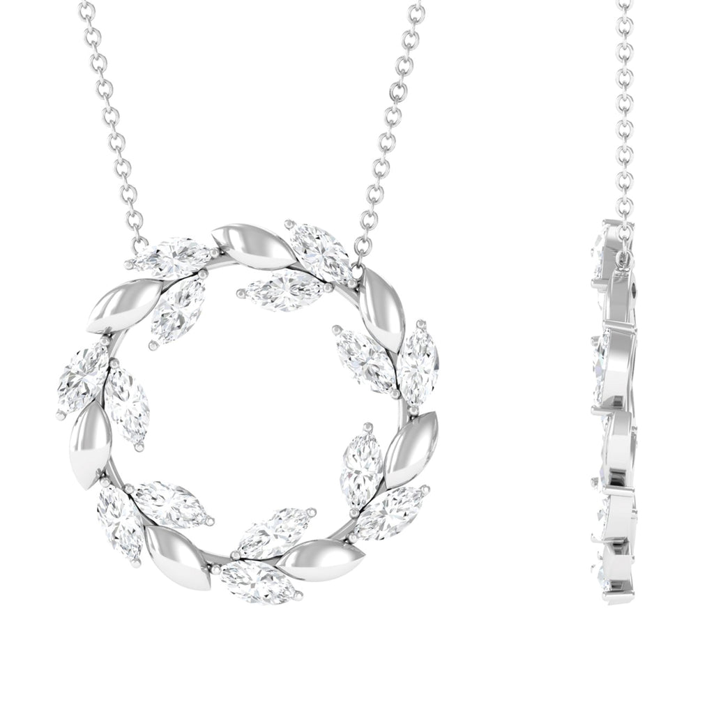 Nature Inspired Marquise Moissanite Eternity Necklace D-VS1 - Sparkanite Jewels