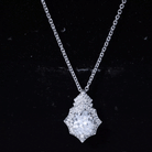 Oval Moissanite Designer Halo Wedding Pendant Necklace D-VS1 7X9 MM - Sparkanite Jewels