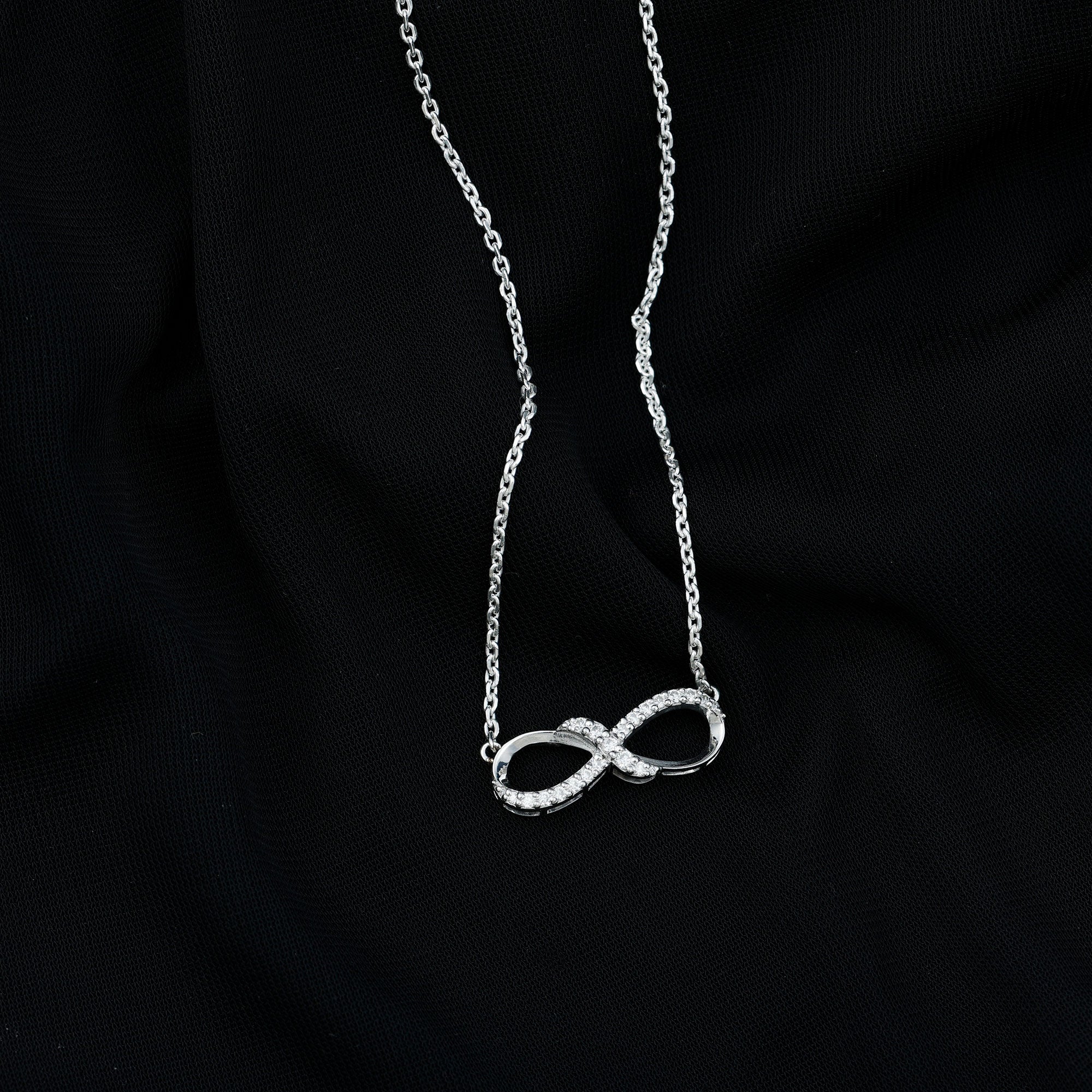 Minimal Infinity Necklace with Certified Moissanite D-VS1 - Sparkanite Jewels