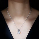 Certified Moissanite Nature Inspired Leaf Pendant Necklace D-VS1 10 MM - Sparkanite Jewels