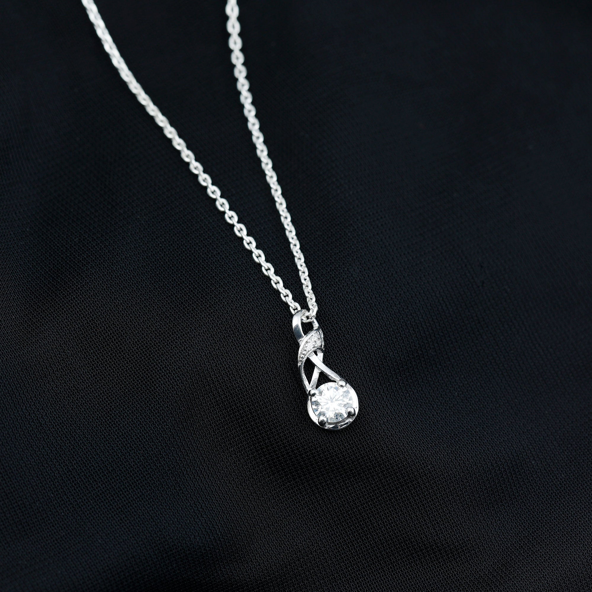 Certified Moissanite Infinity Pendant Necklace D-VS1 - Sparkanite Jewels