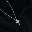 Minimal Cross Heart Pendant Necklace with Certified Moissanite D-VS1 - Sparkanite Jewels