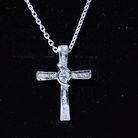 Cross Pendant Necklace with Moissanite D-VS1 - Sparkanite Jewels