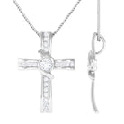Cross Pendant Necklace with Moissanite D-VS1 - Sparkanite Jewels