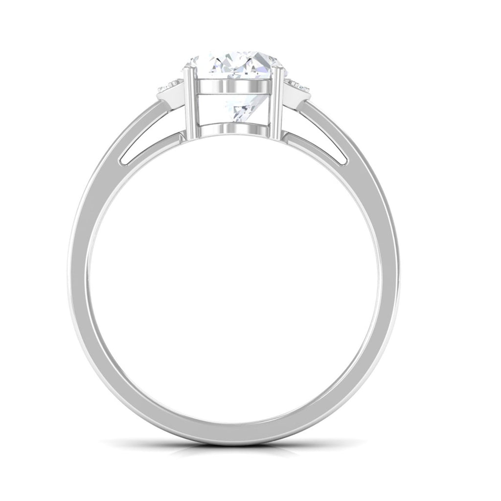 Classic Oval Shape Moissanite Solitaire Engagement Ring D-VS1 7X9 MM - Sparkanite Jewels