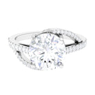 Moissanite Solitaire Engagement Ring with Side Stones D-VS1 10 MM - Sparkanite Jewels