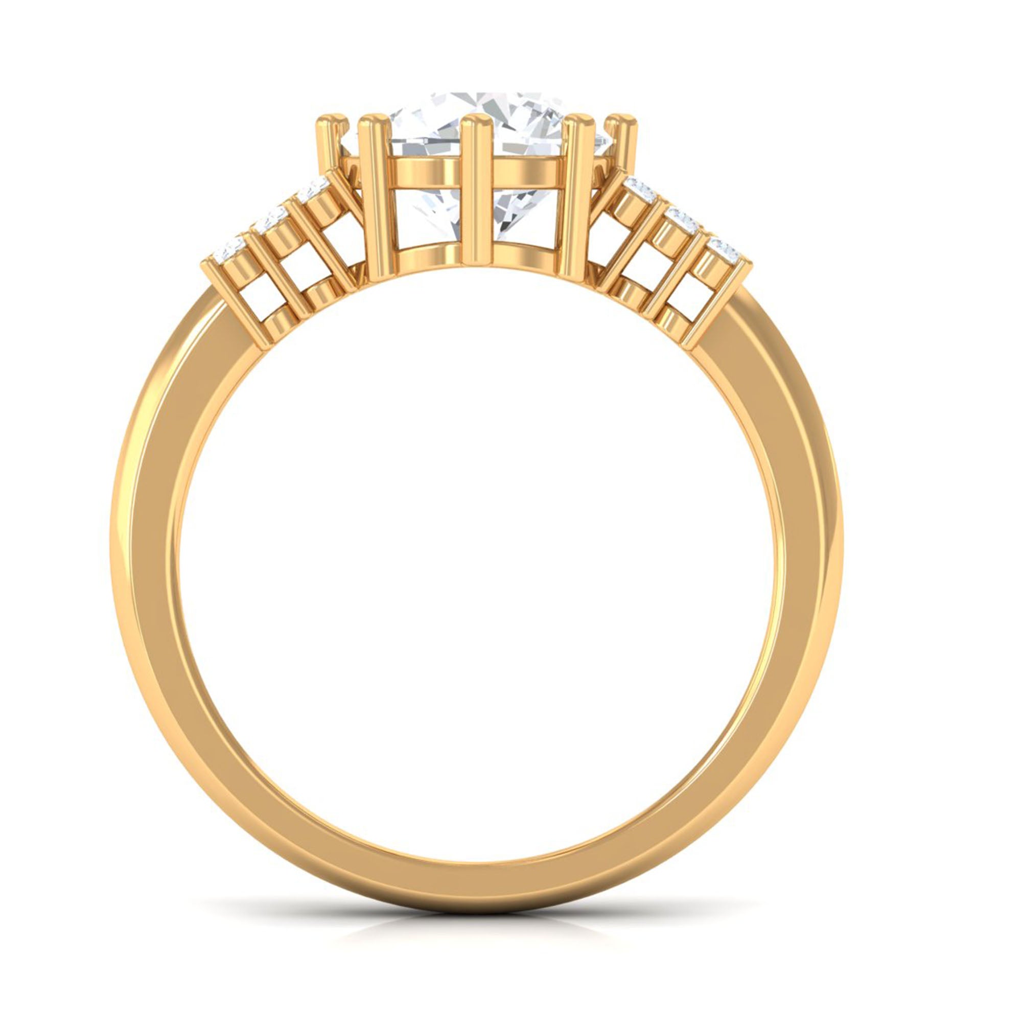 Minimal Round Shape Moissanite Solitaire Promise Ring D-VS1 8 MM - Sparkanite Jewels