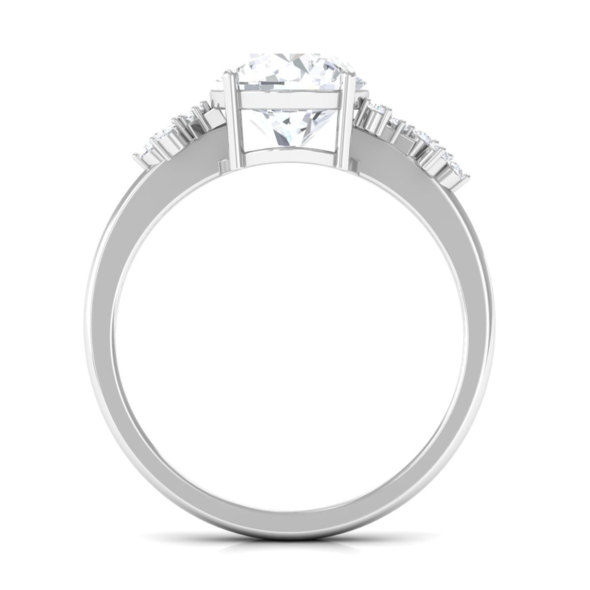 Round Shape Certified Moissanite Promise Ring D-VS1 8 MM - Sparkanite Jewels