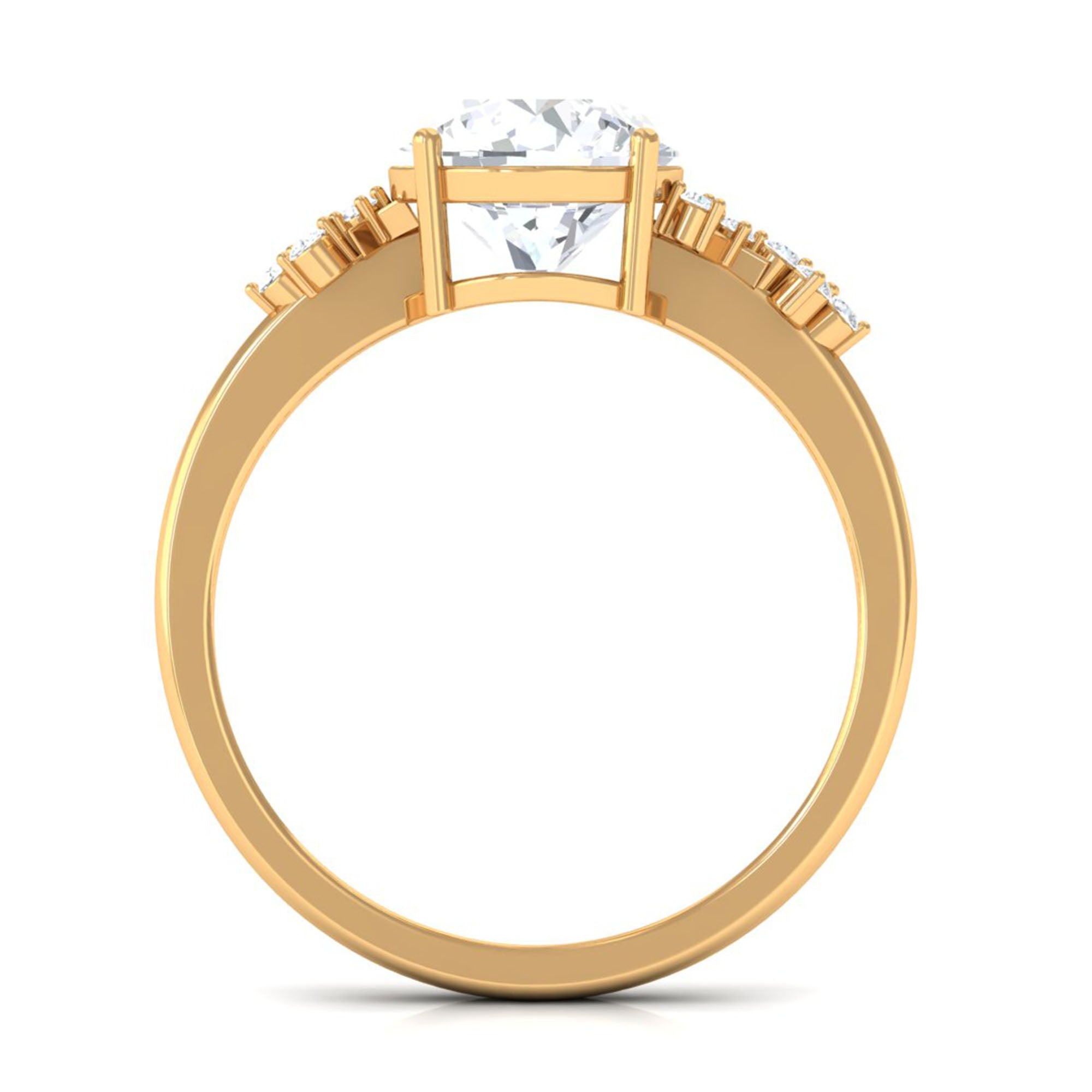 Round Shape Certified Moissanite Promise Ring D-VS1 8 MM - Sparkanite Jewels
