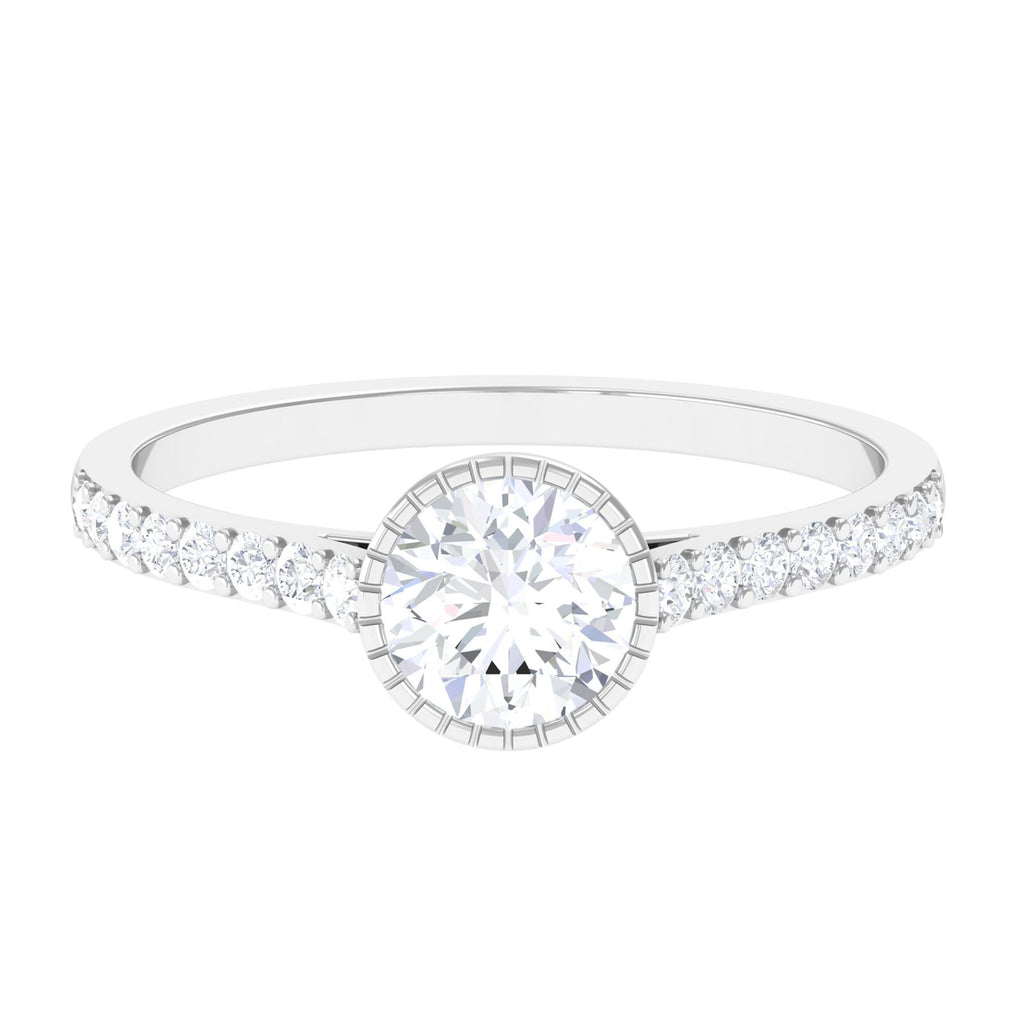 Vintage Inspired Moissanite Solitaire Engagement Ring D-VS1 6 MM - Sparkanite Jewels