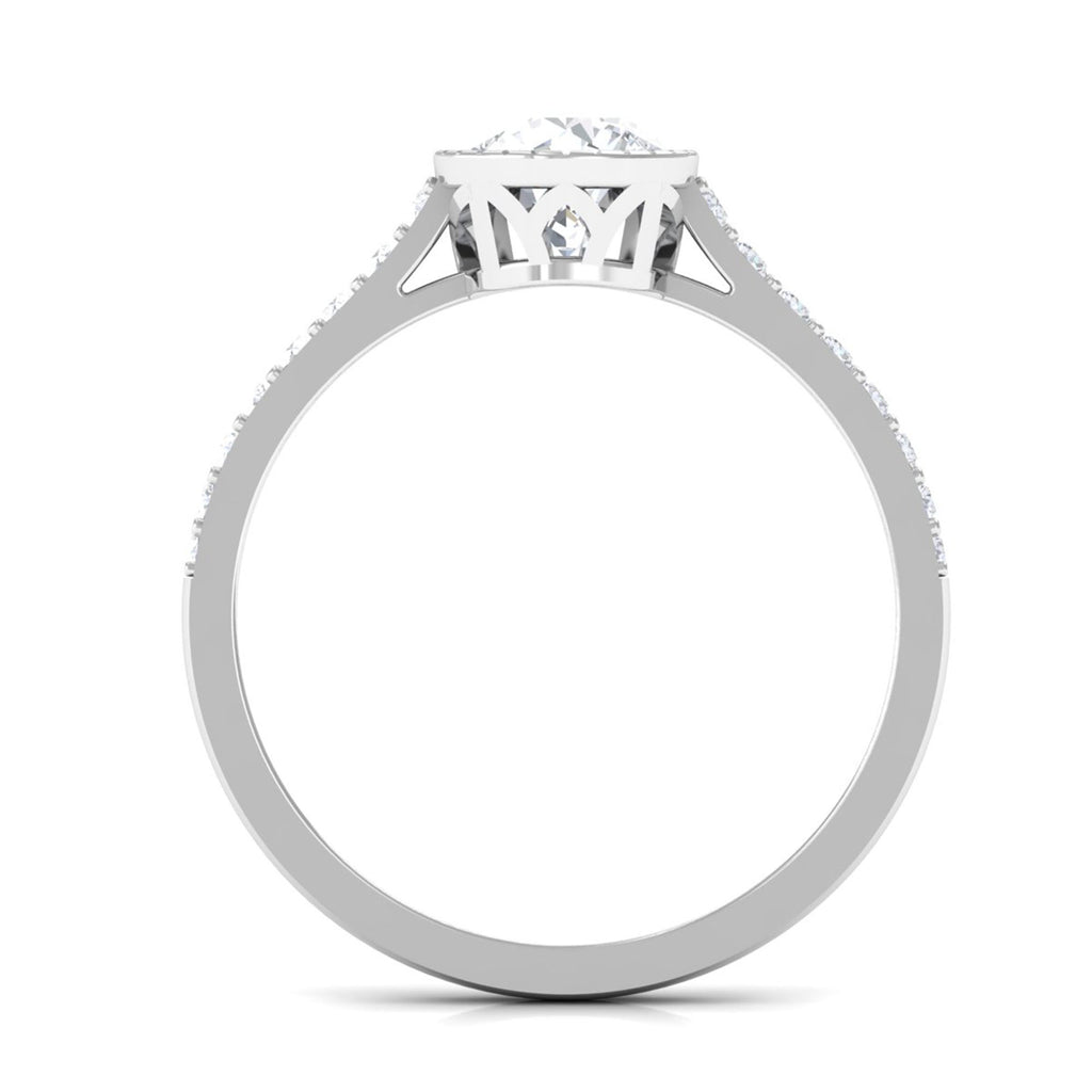 Vintage Inspired Moissanite Solitaire Engagement Ring D-VS1 6 MM - Sparkanite Jewels