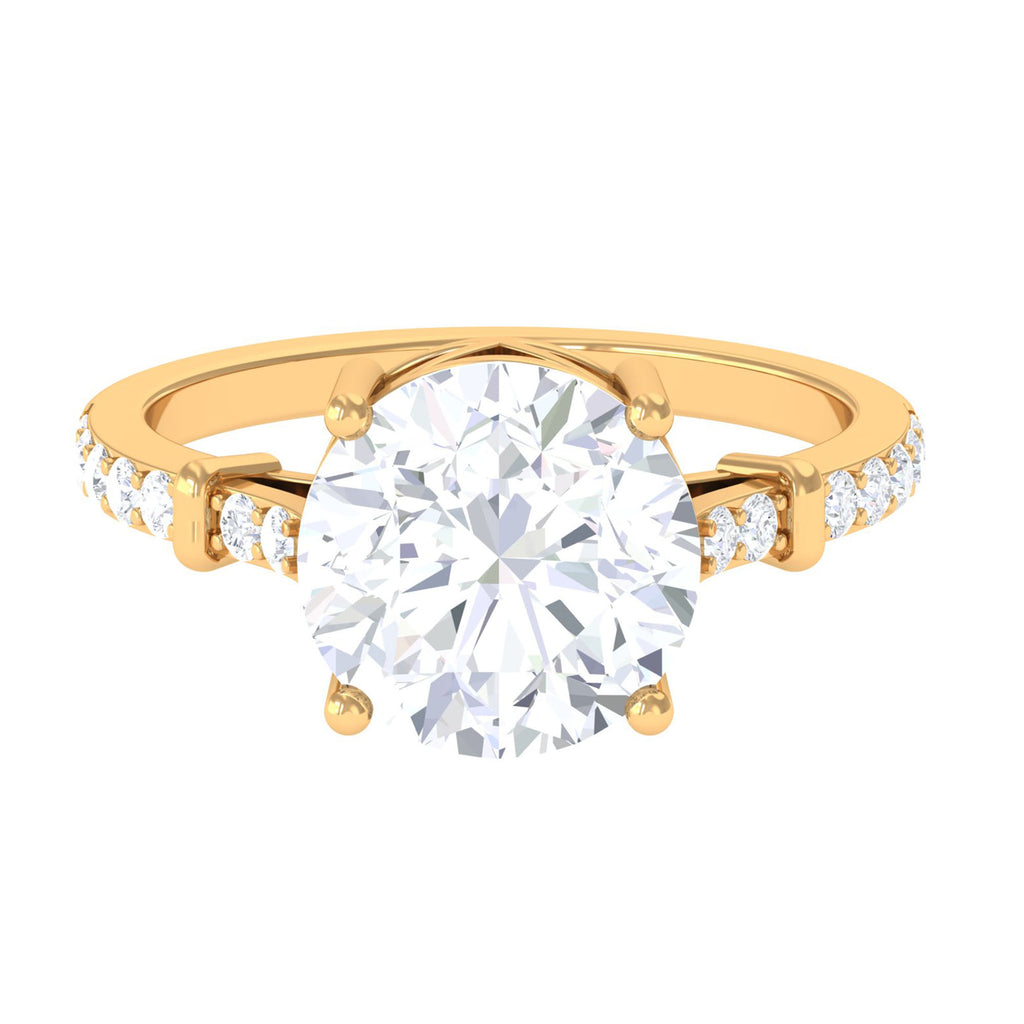 Round Moissanite Solitaire Engagement Ring D-VS1 10 MM - Sparkanite Jewels