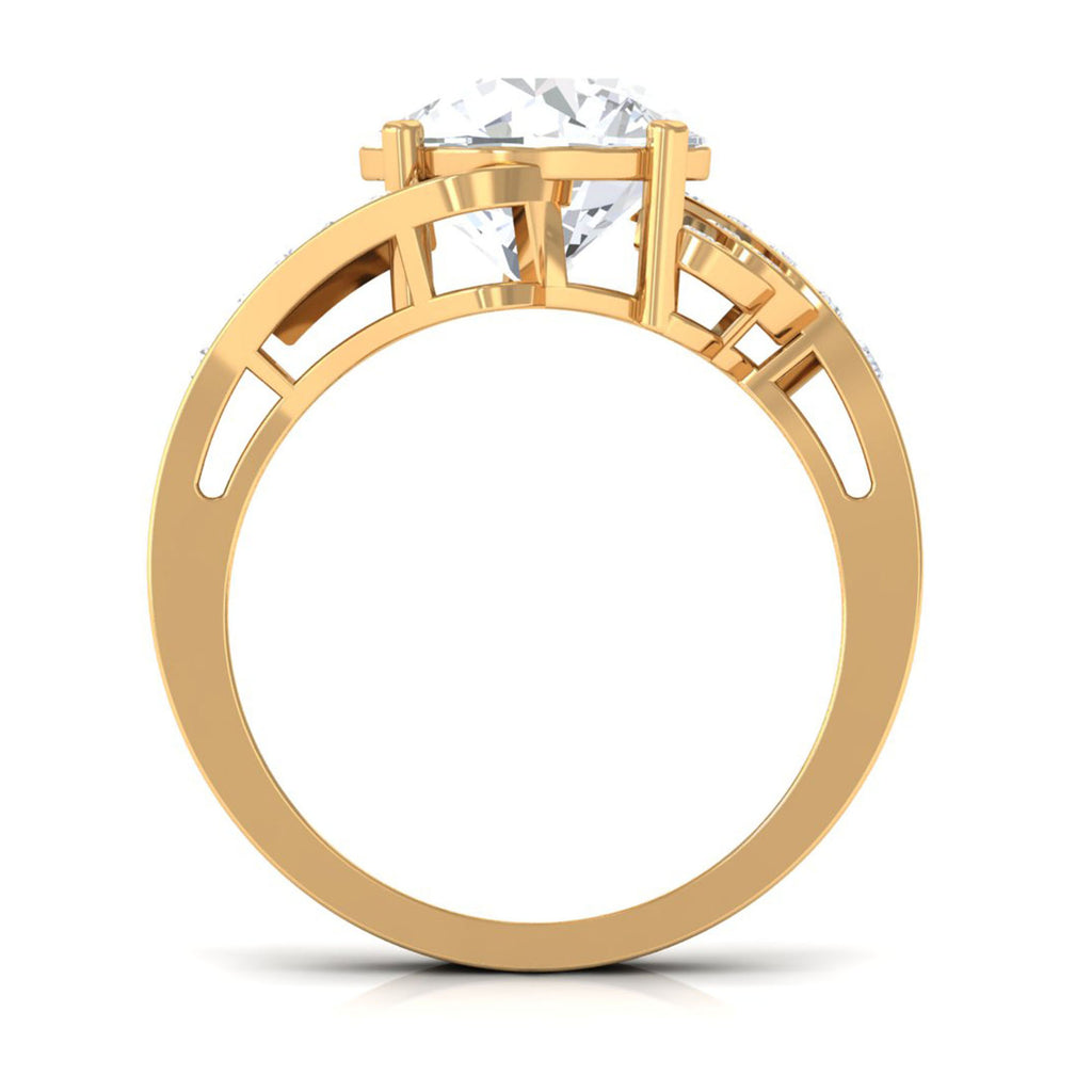 Round Shape Moissanite Designer Engagement Ring D-VS1 10 MM - Sparkanite Jewels