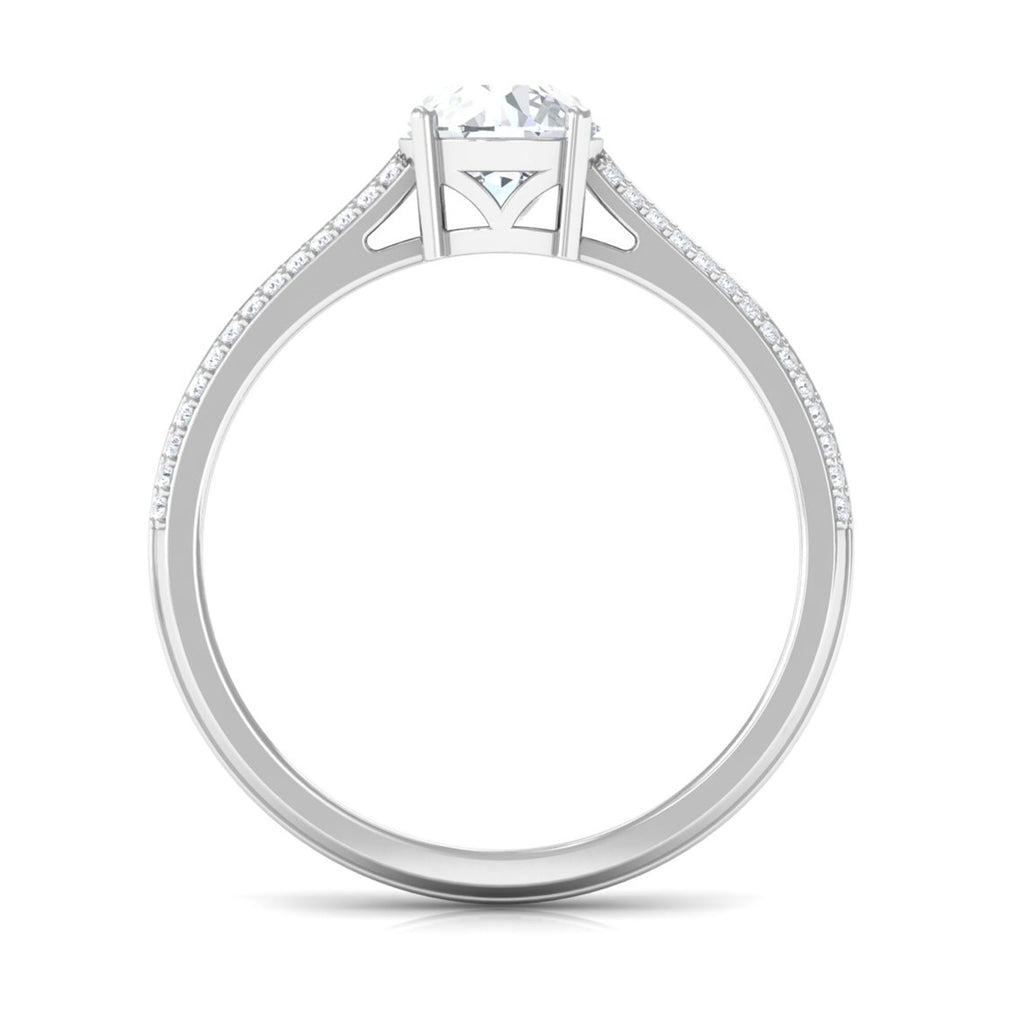Moissanite Designer Engagement Ring with Side Stones D-VS1 6 MM - Sparkanite Jewels