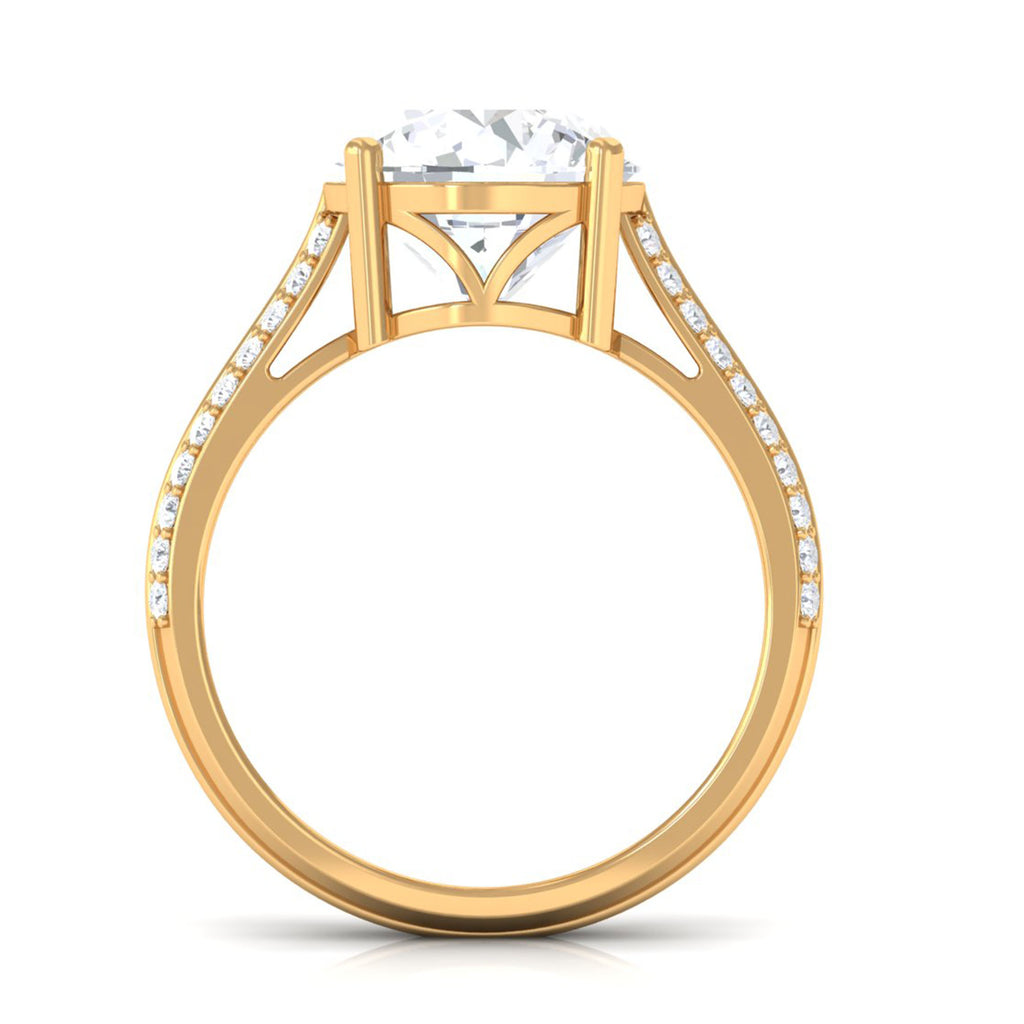 Moissanite Designer Engagement Ring with Side Stones D-VS1 10 MM - Sparkanite Jewels