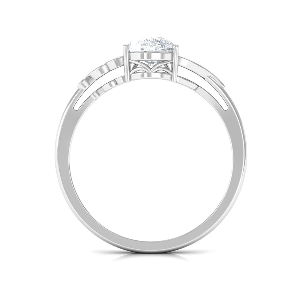 Pear Shape Moissanite Solitaire Engagement Ring D-VS1 6X8 MM - Sparkanite Jewels