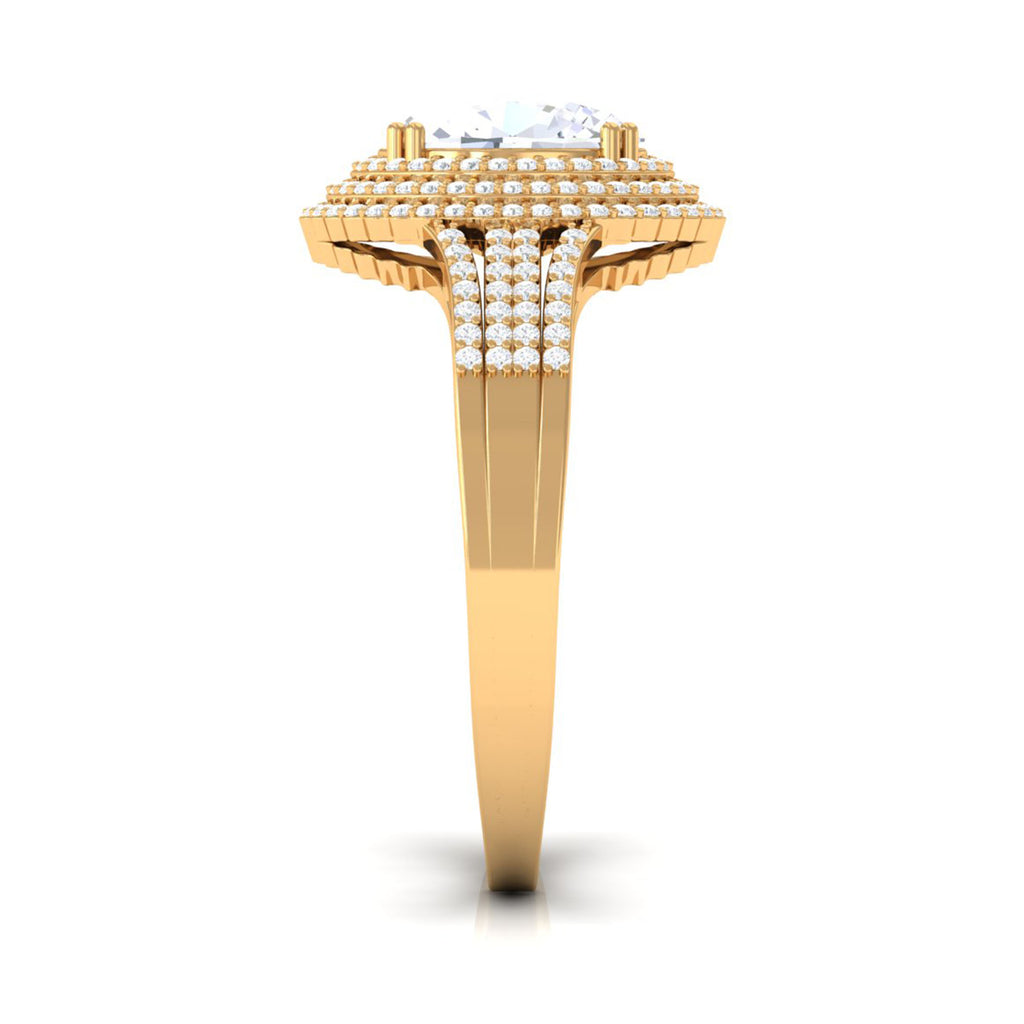 Oval Moissanite Statement Engagement Ring D-VS1 6X8 MM - Sparkanite Jewels