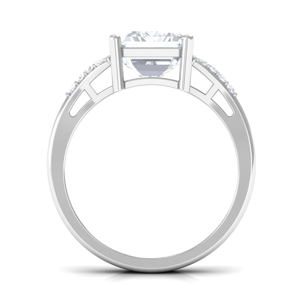 Emerald Cut Moissanite Solitaire Engagement Ring D-VS1 8X10 MM - Sparkanite Jewels