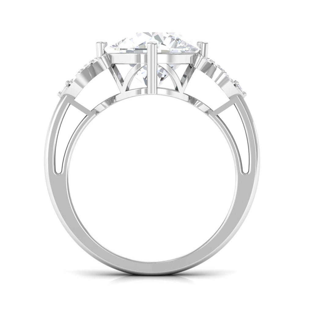 Round Shape Solitaire Moissanite Criss Cross Engagement Ring D-VS1 10 MM - Sparkanite Jewels