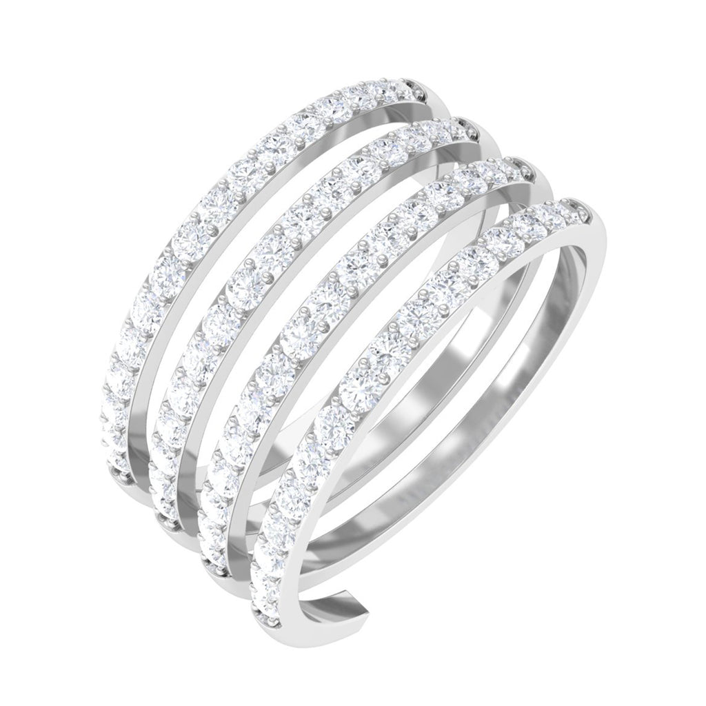Contemporary Moissanite Eternity Wrap Ring D-VS1 - Sparkanite Jewels