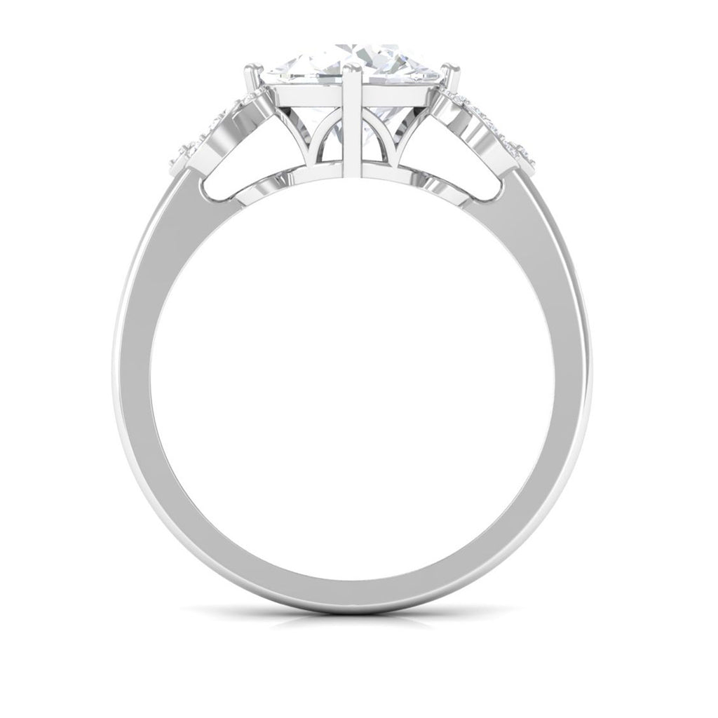 Round Shape Solitaire Moissanite Criss Cross Engagement Ring D-VS1 8 MM - Sparkanite Jewels