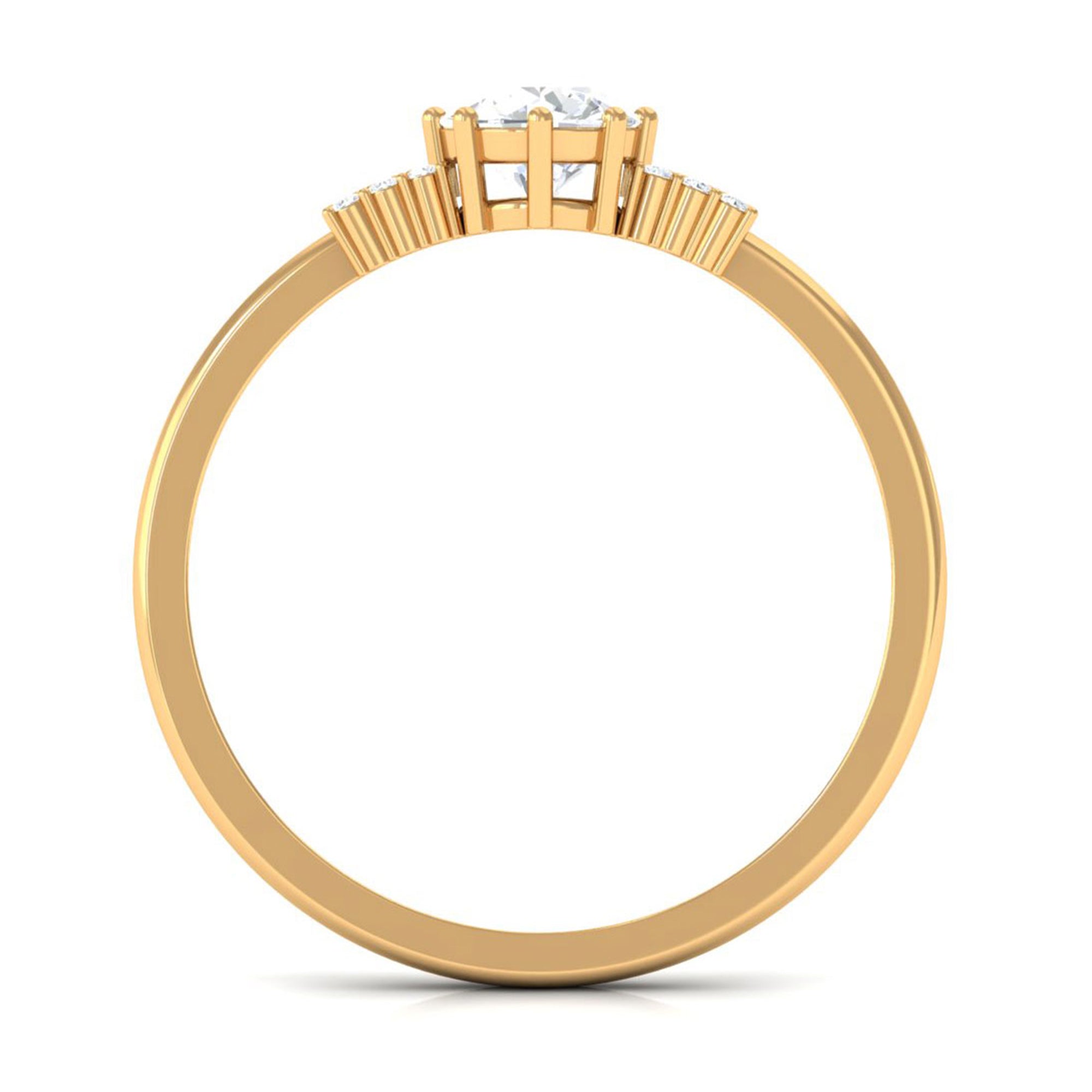 Minimal Round Shape Moissanite Solitaire Promise Ring D-VS1 5 MM - Sparkanite Jewels