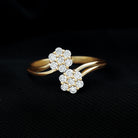 Minimal Moissanite Flower Wrap Ring D-VS1 - Sparkanite Jewels