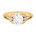 Oval Shape Solitaire Moissanite Estate Engagement Ring D-VS1 7X9 MM - Sparkanite Jewels