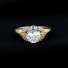 Oval Shape Solitaire Moissanite Estate Engagement Ring D-VS1 7X9 MM - Sparkanite Jewels