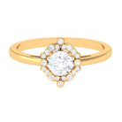 Simple Moissanite Estate Engagement Ring with Halo D-VS1 5 MM - Sparkanite Jewels