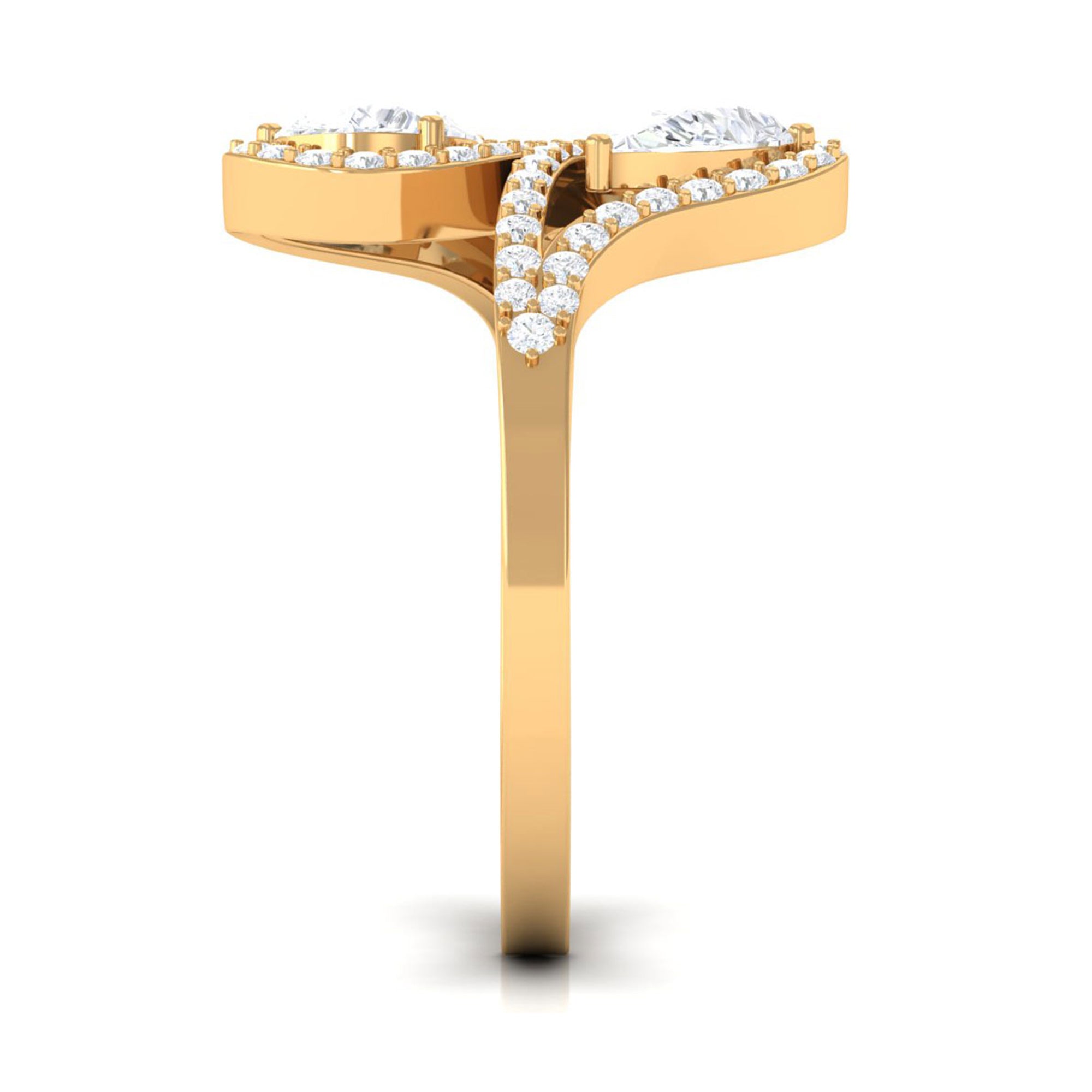 Pear Shape Moissanite Designer Wrap Ring D-VS1 - Sparkanite Jewels