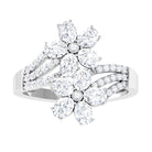 Flower Inspired Moissanite Engagement Ring D-VS1 - Sparkanite Jewels