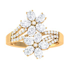 Flower Inspired Moissanite Engagement Ring D-VS1 - Sparkanite Jewels