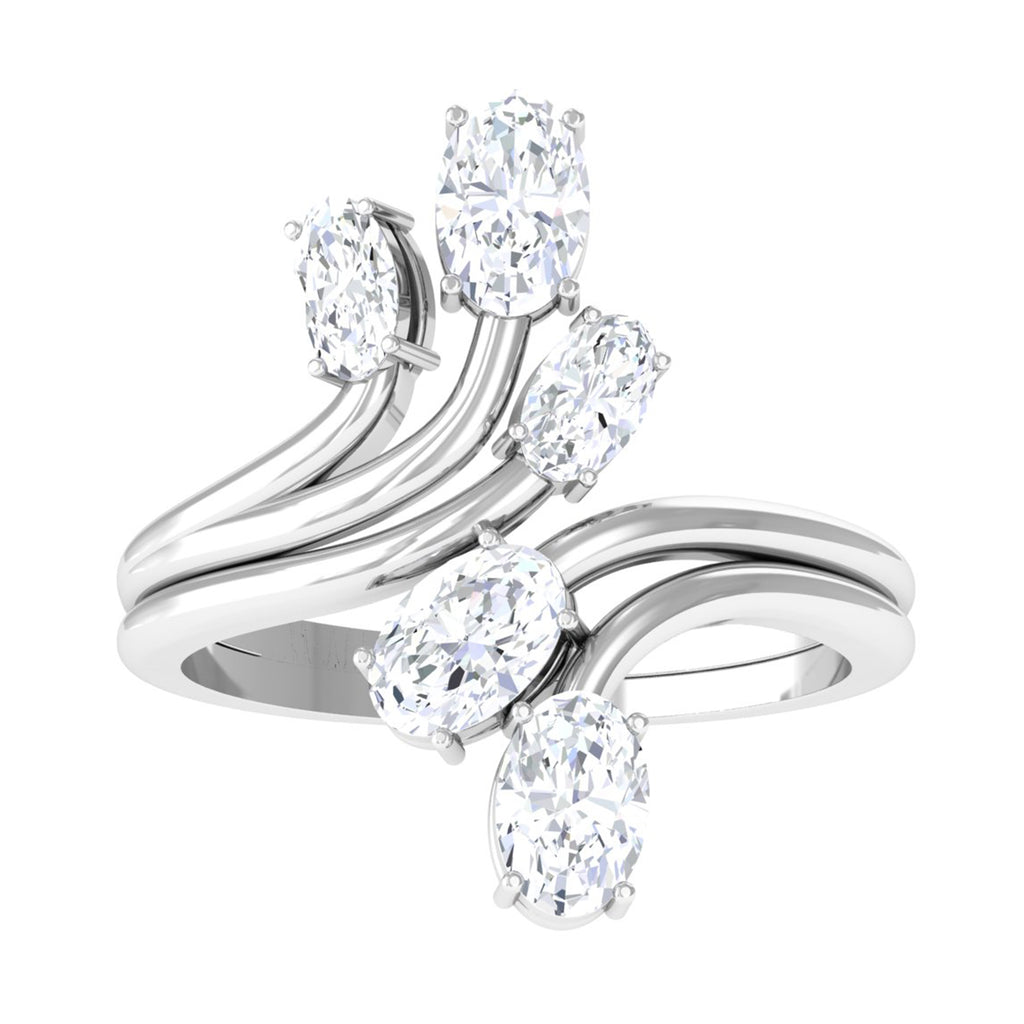 Oval Moissanite Cocktail Wrap Style Ring D-VS1 - Sparkanite Jewels