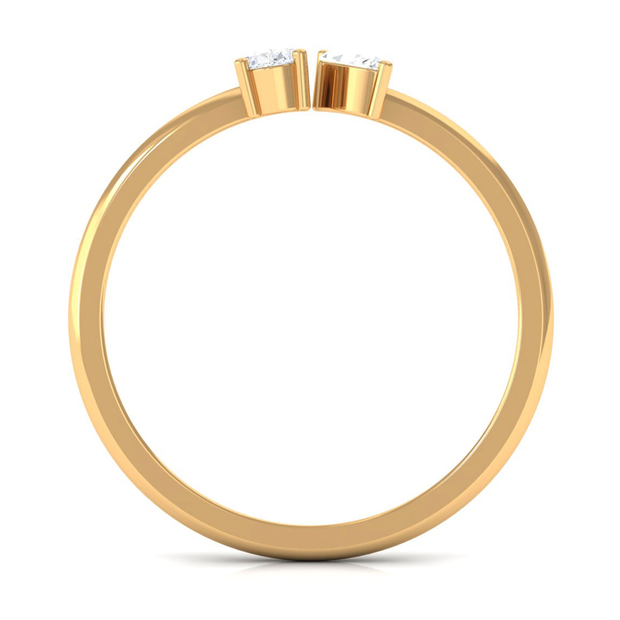 Certified Moissanite Toi Et Moi Promise Ring D-VS1 - Sparkanite Jewels